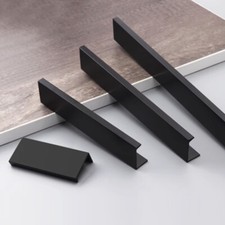 Black Kitchen Cabinet Door Handles Cupboard Drawer Concealed Finger Edge Pull