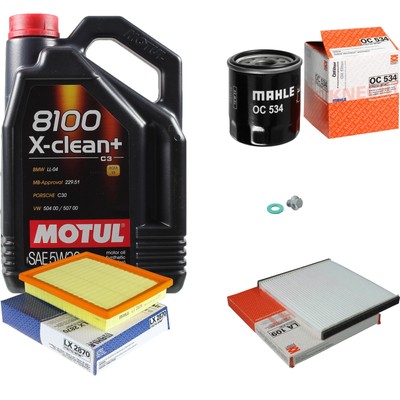 MAHLE Inspektionspaket 5 L Motul 8100 X-clean+ 5W-30 für Toyota Prius Plus 1.8