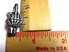 the finger pin vintage skeleton hand bone collectible old biker vest hat pinback