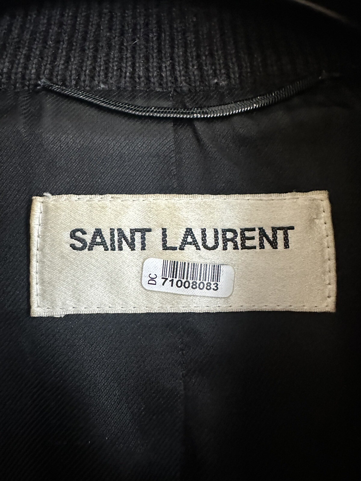 Saint Laurent Paris Teddy Giacca di Lana Pelle 48