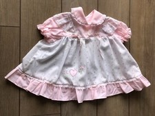 Cradle Togs Vintage Infant Girls Dress Ruffle Lace Pinafore-Look Pink Floral