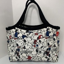 Peanuts Snoopy Rootote Vinyl Rare Tote Bag Double Handle Shoulder Bag