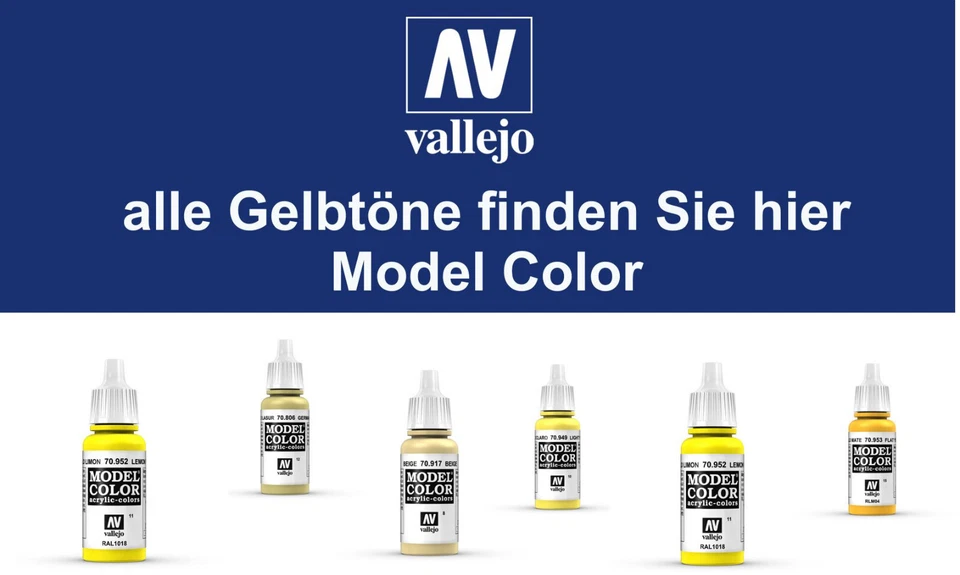 Alle Gelbtöne - Hochwertige Vallejo Model Color Farben