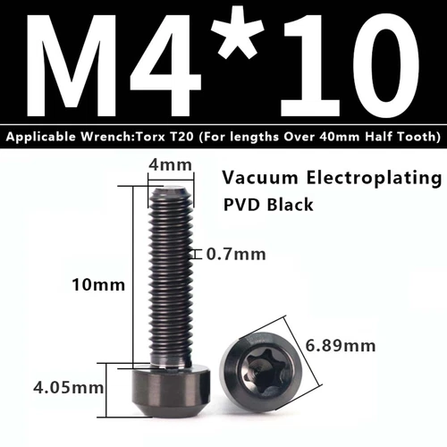 M4M5M6M8M10 Titanium Bolts Taper Cone Socket Head Motorcycle Modification Screws - Picture 129 of 205