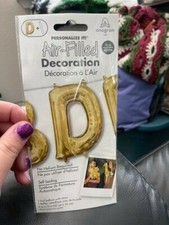 Anagram Letter "D" Gold Minishape 16" Foil Balloon New 
