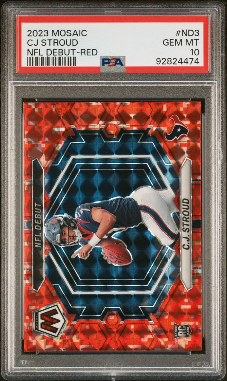 2023 Panini Mosaic - CJ STROUD RC Rookie Red Mosaic NFL Debut (PSA 10) Texans