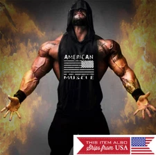 Hoodie American Muscle Tank Stringer Golds Men Bodybuilding Gym FAST SHIPPING!!!