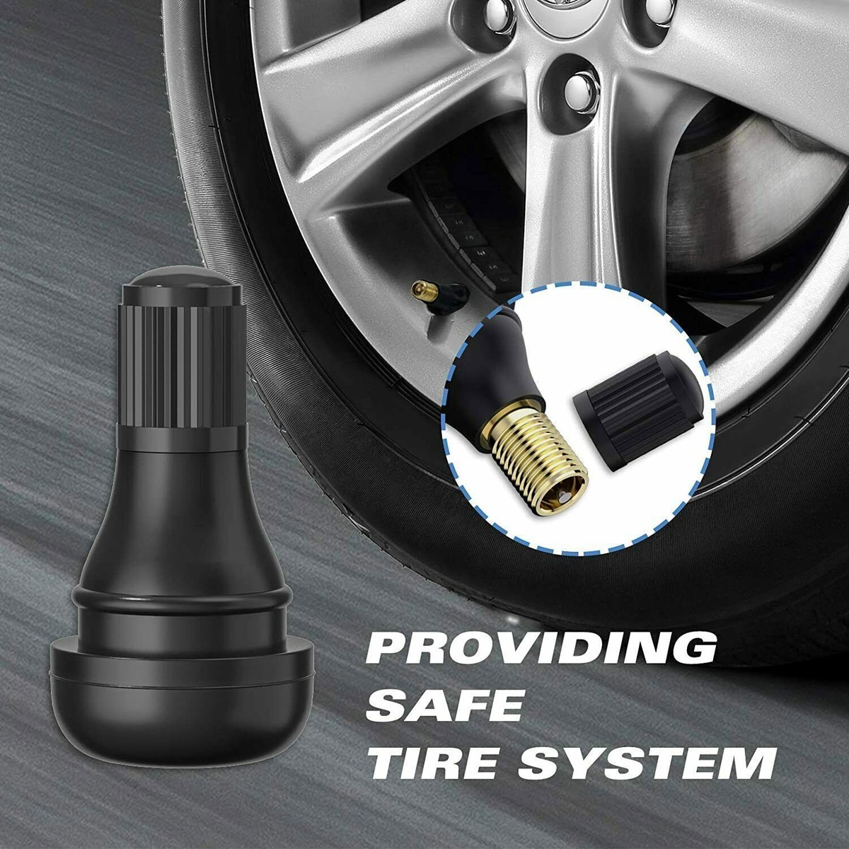 25pcs TR412 Tire Rubber Valve Stems – Short Stem For ATV, Lawn Mower, Garden Tractor (7/8", Metal & Rubber)