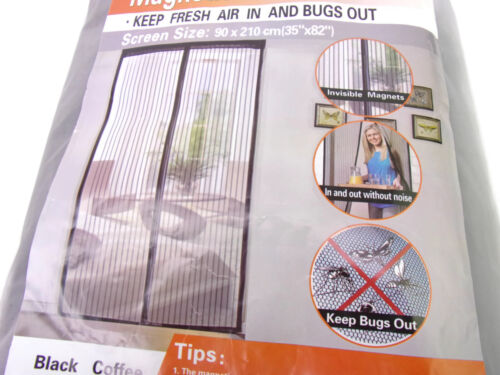 Magzo 35" x 82" Black Mesh Magnetic Screen Door ~ New In Package ~ - Picture 2 of 7