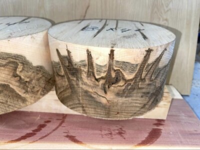 1 Pc. Premium  Ambrosia Maple  turning pc 8  x 4''  CLEAN!!!