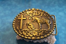 Brass Tone Cross Rider  Horse Belt Buckles - New
