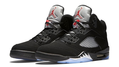 Nike Air Jordan Retro 5 Black Metallic Size 8/8.5 (2016) 845035-003