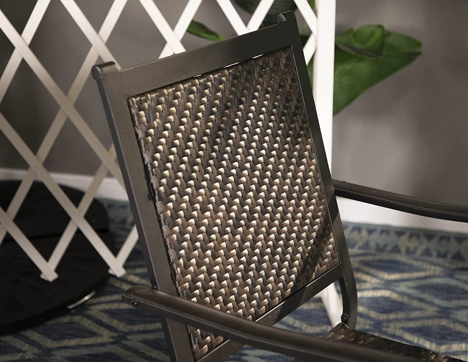 Swivel Patio Dining Chair Set of 2 Metal Wicker Chairs Rattan Outdoor Furniture eBay