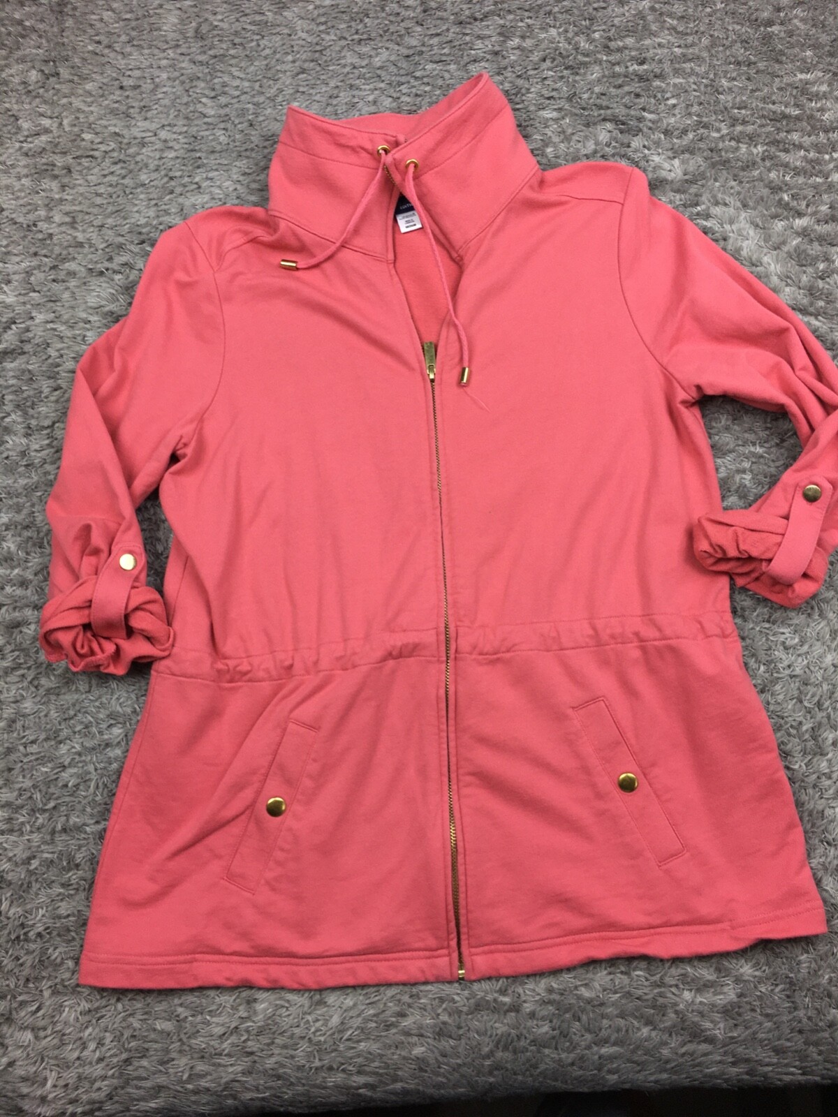 Basic Editions Jacket Womens Size Medium Pink Ful… - image 3