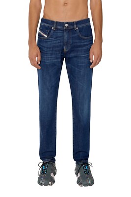 DIESEL Mens Regular Slim Tapered Fit Stretch Blue Jeans Pant, Denim, 28-38 Size