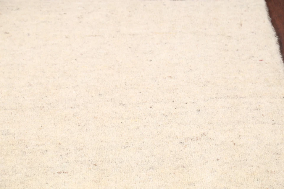 Ivory Solid Gabbeh Oriental Area Rug Wool Hand-Knotted Modern Carpet 3'x4' - Image 3 of 4
