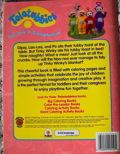 1998 Vintage  4 Teletubbie Summer Coloring Activity Books total 184 pgs - Afbeelding 5 van 9