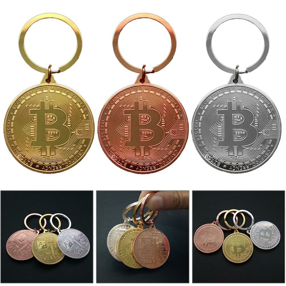 Bitcoin Coin Keychain Souvenir Gift Collectible