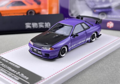 FH 1:64 Purple Skyline GTR R32 Top Secret Sports Model Diecast Metal Car
