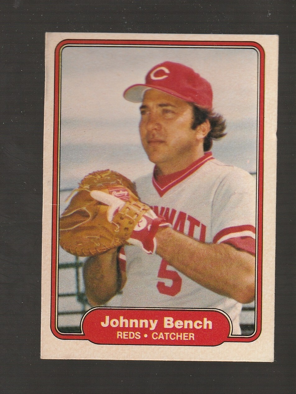 1982 Fleer #57 Johnny Bench card, Cincinnati Reds HOF