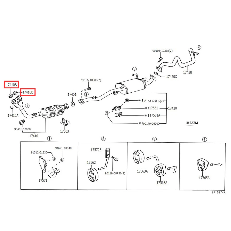 Toyota Genuine Gasket Exhaust Pipe 90917-06061 Tacoma T100 4Runner New Japan Foto 2 de 4