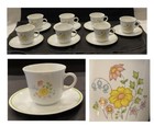 VINTAGE Corelle Cups & Saucers SPRING MEADOW Yellow Flowers 14-Piece Set