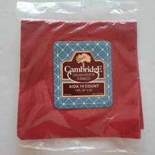 Red Cambridge Cotton Aida 14 Count Cross Stitch Fabric 12" x 12"