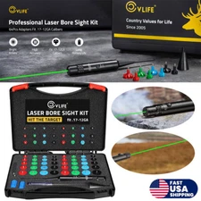 Upgraded Green Laser Bore Sight Boresighter Kit w/64 Adapters fits .17-12GA Guns