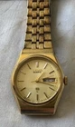 VTG SEIKO Watch Women 23mm Brush-Gold Tone Dial & 10mm Band,  Day-date, Sec Hand