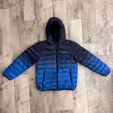 Eddie Bauer Kids Navy Blue Ombre Gradient Hooded Puffer Jacket Quilted Coat