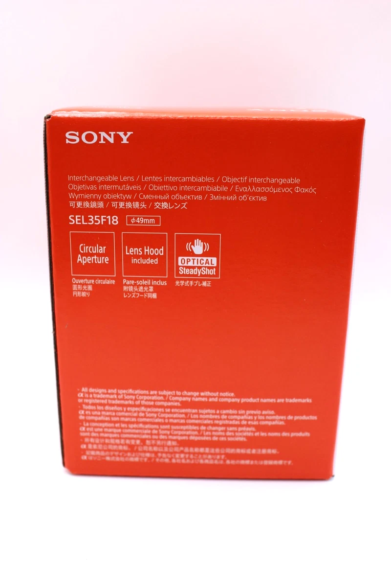 Lente de cámara SONY SEL35F18 35mm F1.8 OSS para montura E ‎10.41 x 9.91 x...