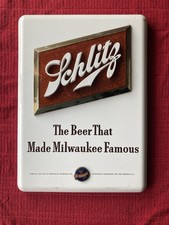 Schlitz Beer Vintage Hanging Bar Sign Wall Decor Milwaukee Brewery Breweriana