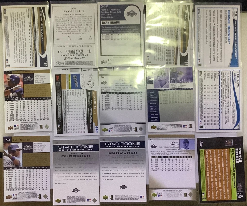 Lote de 77 cartas del equipo Milwaukee Brewers - Novatos, base, insertos - Años 2000 a 2015 Foto 2 de 4
