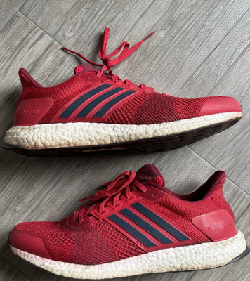 adidas Ultra Boost ST Men's Red Running Shoes Mesh Size 11