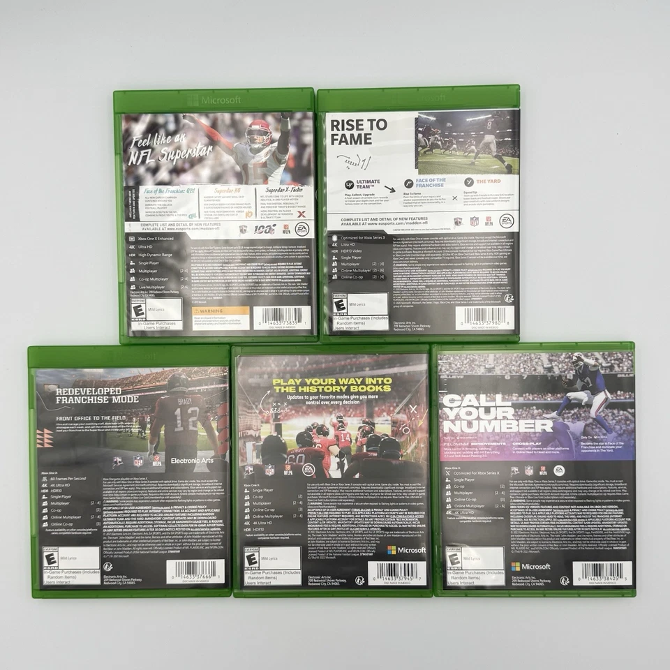 Lot of 5 Madden Xbox One Games - 20, 21, 22, 23, 24 Football Bundle - Tested - Image 2 of 4