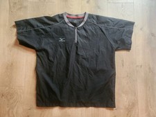 Mizuno Boys Windbreaker Pullover Black 1/4 Zipper Short Sleeve YXL Baseball Euc