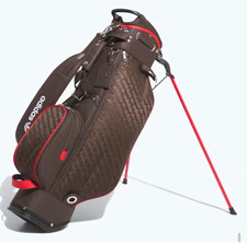 adidas ORI ST CB Stand Golf Bag 3-Way Divider Faux Leather Brown/Red/Black