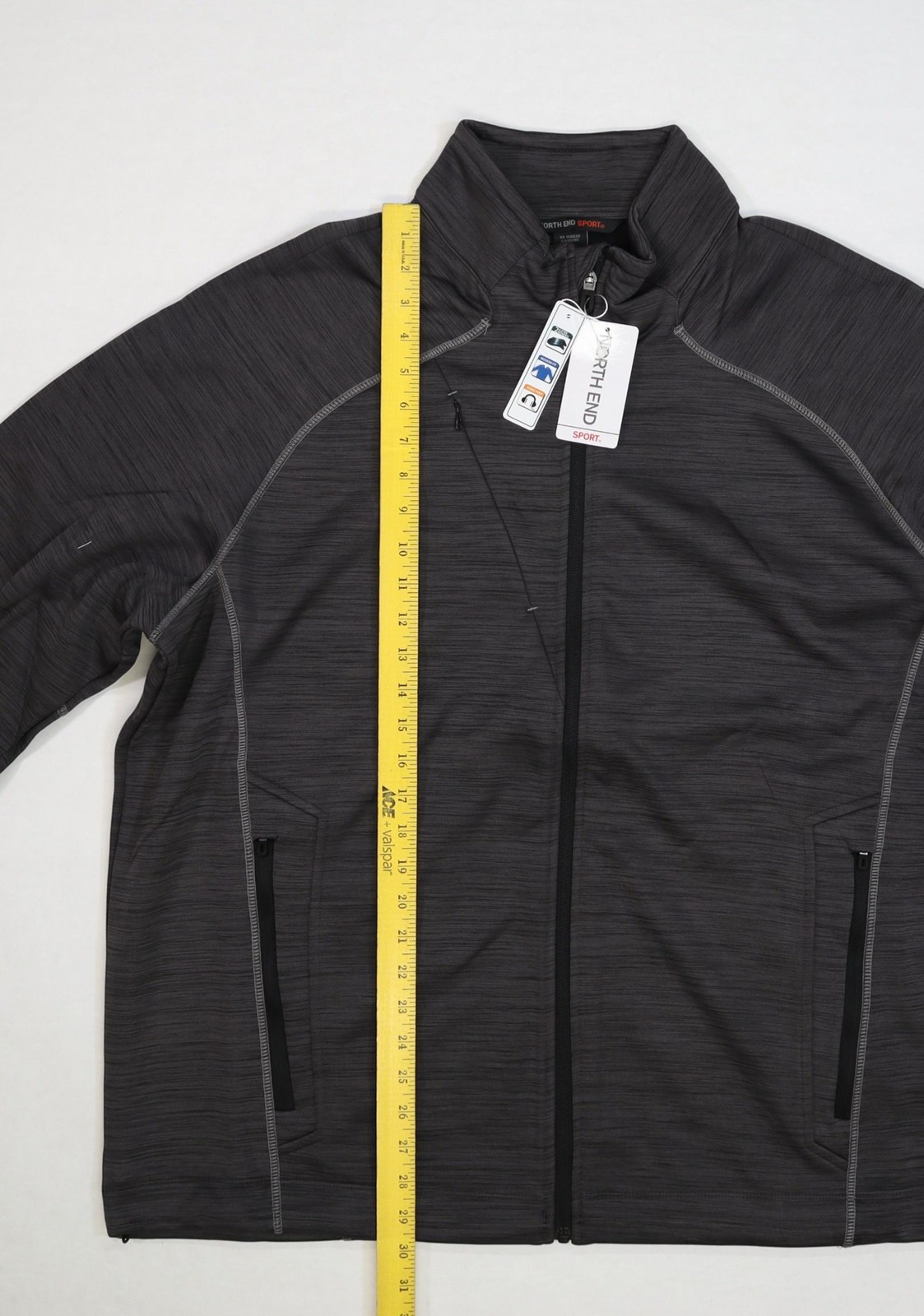 North End Sport Jacket Mens 2XL Carbon Black Full Zip Softshell Fleece 88697