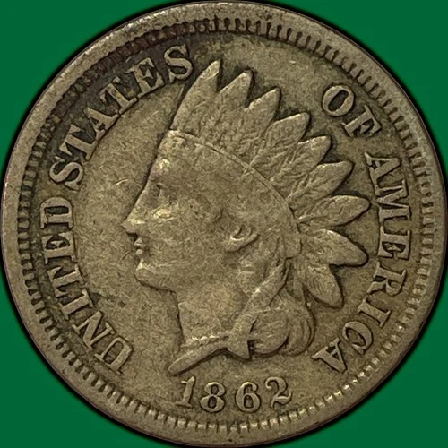 1862 Indian Head Cent Choice Fine F+/VF Coin #35273