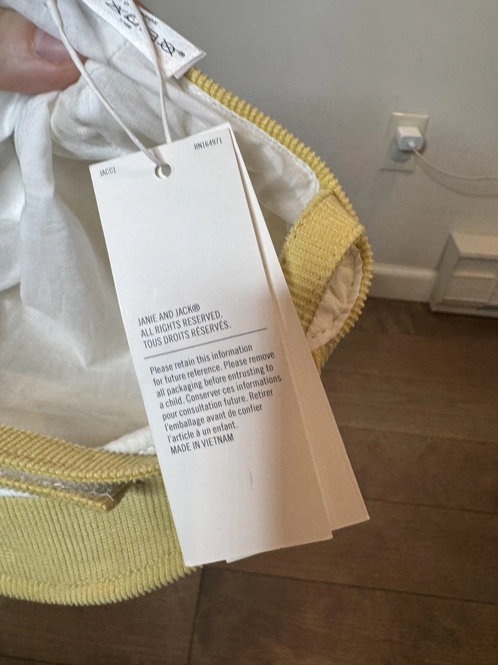 Janie And Jack Gorra Ajustada Bebé 3-6 Meses Amarillo Pana Newsboy Foto 4 de 4