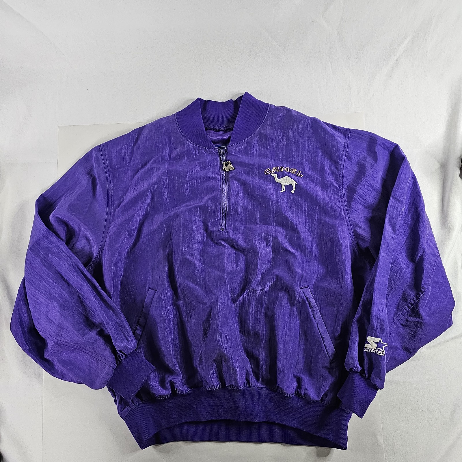 Vtg Starter Joe Camel Cigarettes 1/4 Zip Pullover Promo Jacket Windbreaker XL