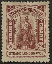 Cinderella Stamp Stanley Gibbons Colour Chart Claret No. 92