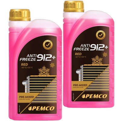 2x 1 LITER PEMCO 912+ ROSA/ ROT bis -40°C KÜHLERFROSTSCHUTZ passend für G12+