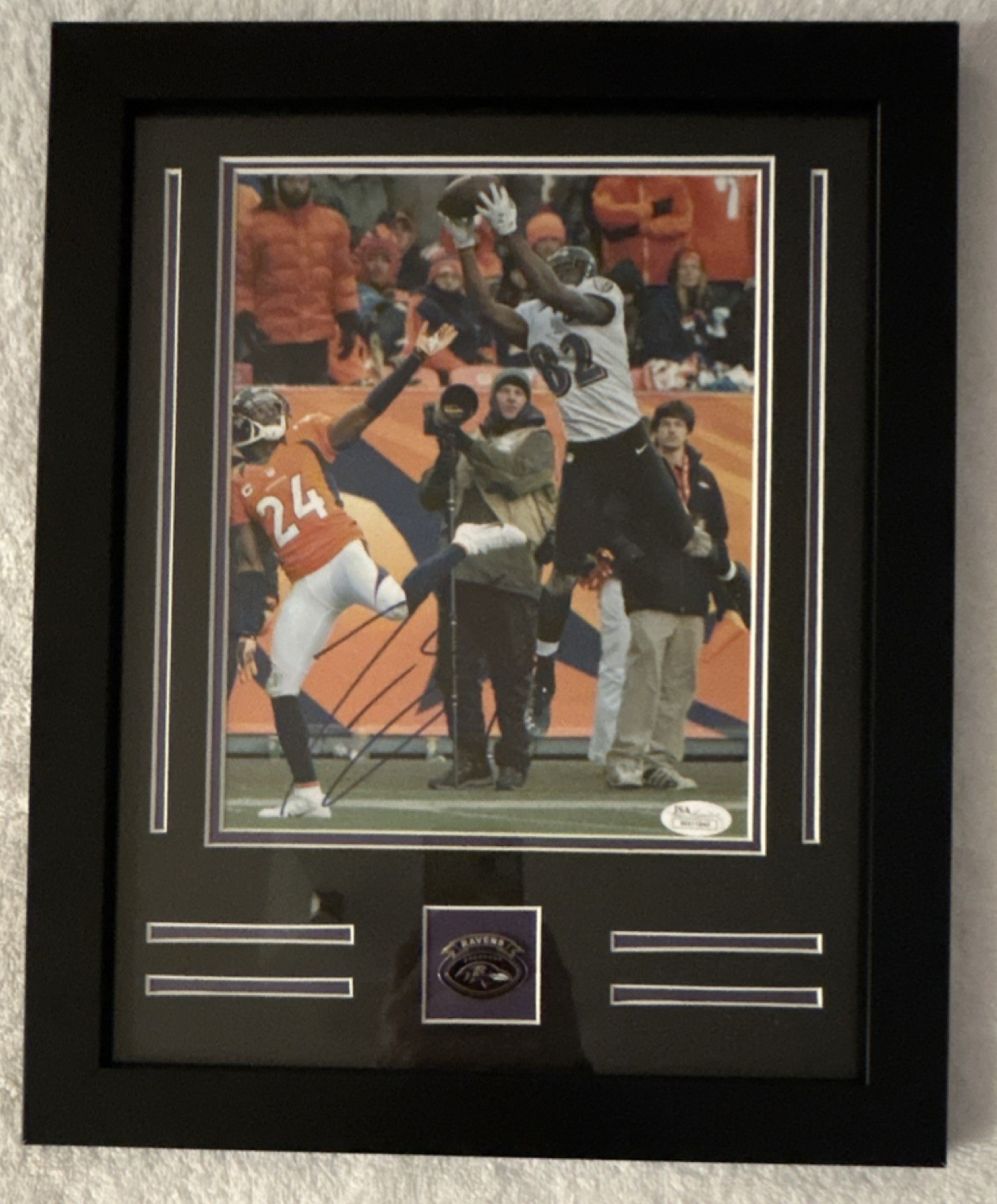 Baltimore Ravens Super Bowl Champs Autographed Torrey Smith Framed Photo JSA