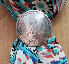 Morgan Silver Dollar Wild Rag Cowboy Scarf Slide