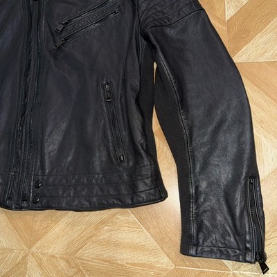 定10万 RALPH LAUREN BLACK LABEL バイカージャケット Ralph Lauren Black Label Hybrid Motorcycle Padded Biker Lamb