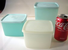 3 Vintage Tupperware Containers, One 1311  Two 312- w/ Lids