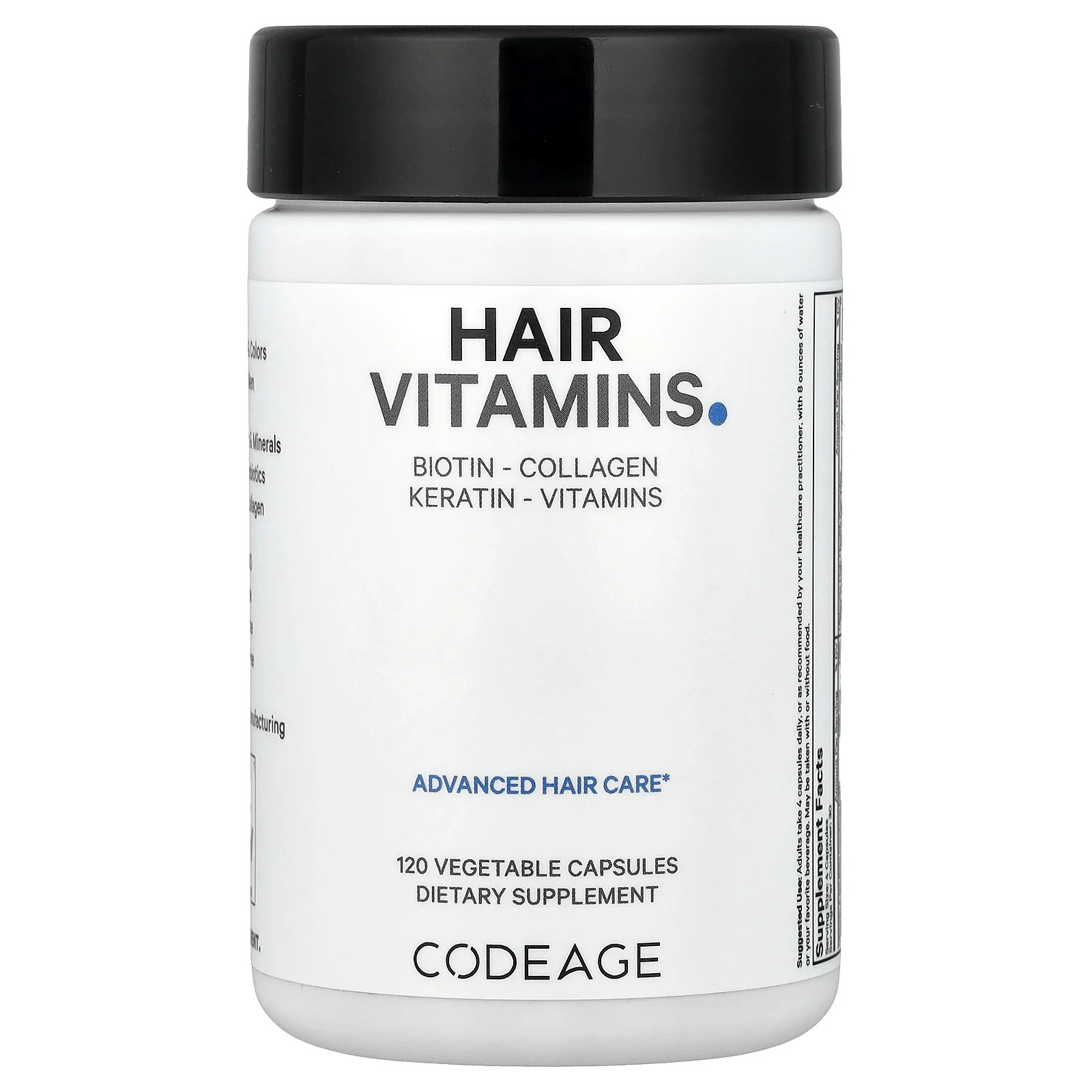 Hair Vitamins, 120 Vegetable Capsules