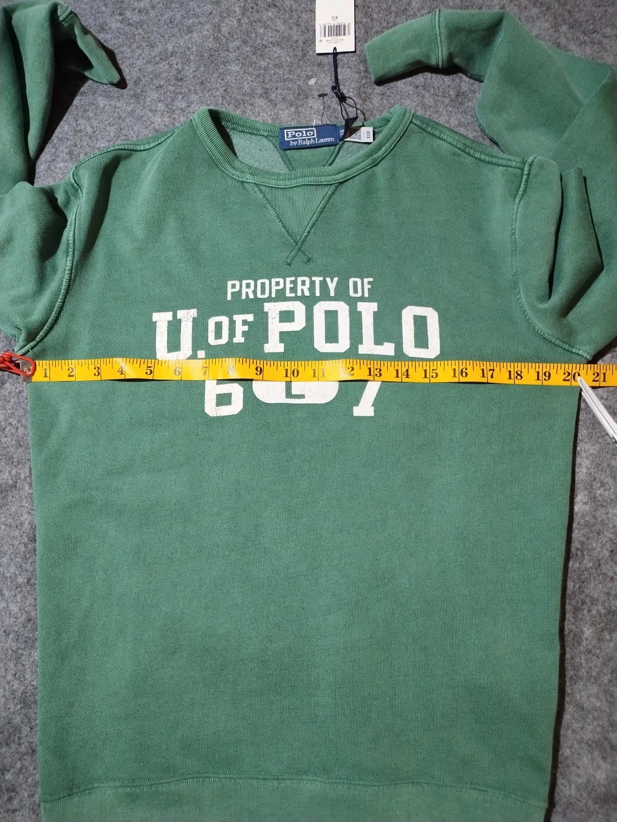 Polo Ralph Lauren Collegiate-Inspired Fleece Sweatshirt - XS - Fade Green - NWT image 8