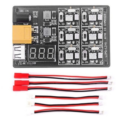 DC 7V-25V 6 Battery Charger Board XT60 12V2A Adapter Kit For Lipo / LiHV Battery